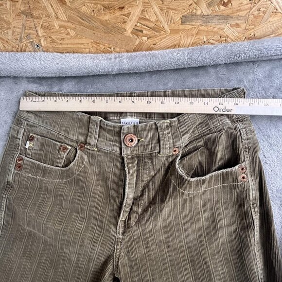 Z Cavaricci Pants Womens 12 Brown Corduroy Straight Leg Stretch Retro Y2K Style - Picture 4 of 16